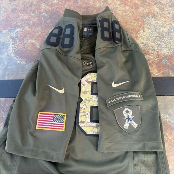 Dallas Cowboys Dez Bryant #88 Salute to Service Nike Jersey Green Sz Small - Picture 3 of 5
